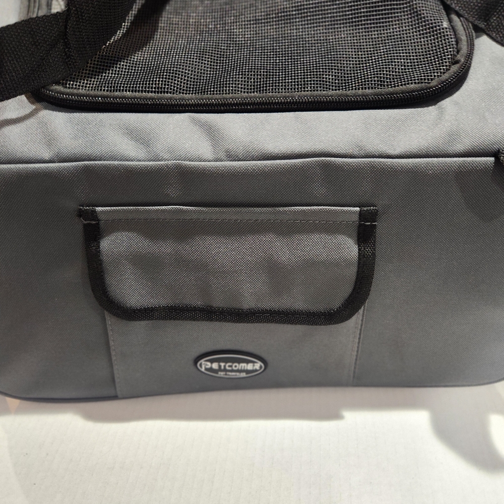 Gray Pet Carrier with Black Straps - Picture 10 of 11